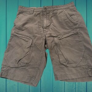 Armani Exchange AIX Men's Utility Zip Cargo Shorts, Grey Sz 33 Classic Academia